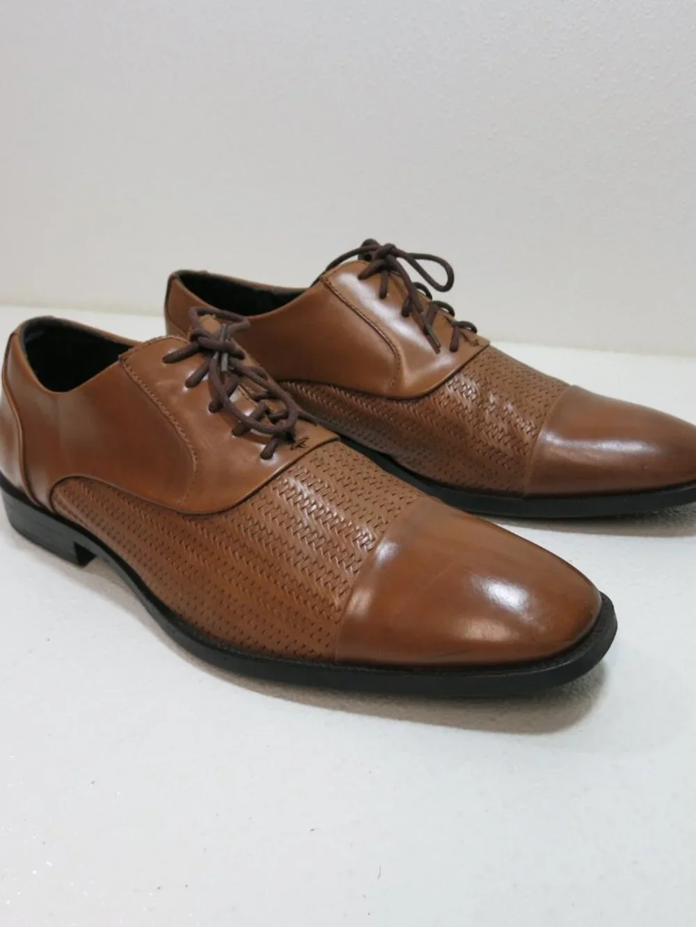 Kenneth Cole New York Dress Leather Weave Oxfords Men's Footwear Shoes Sz 11 M